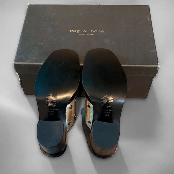 Rag & Bone Paige Sandals in Gold Grommet - Picture 14 of 16